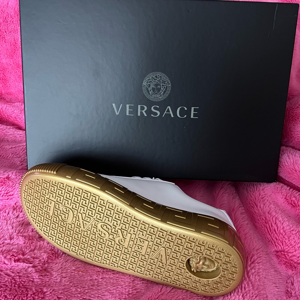 Versace White/Gold Greca Sneaker US size 39